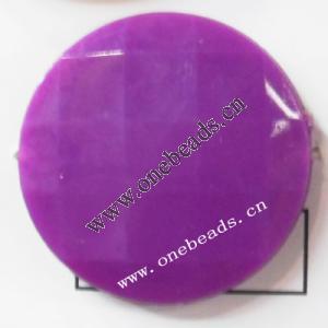 Solid Acrylic Beads,Faceted Flat Round 32mm,Sold by bag