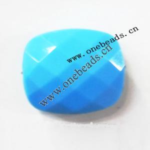 Solid Acrylic Beads,Faceted Rectangular 20x23mm,Sold by bag