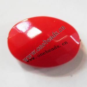 Solid Acrylic Beads,Faceted Flat Oval 13x18mm,Sold by bag