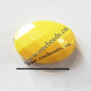 Solid Acrylic Beads,Faceted Flat Oval 13x18mm,Sold by bag