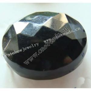 Solid Acrylic Beads, Faced,Flat round, 35x13mm, Sold by Bag