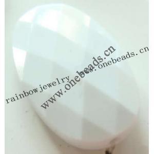 Solid Acrylic Beads, Faced,Oval, 20x35x8mm, Sold by Bag