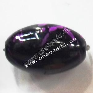 Painted Acrylic Beads,Oval,12x18mm,Sold by bag