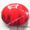 Painted Acrylic Beads,Flat Oval 22x44mm,Sold by bag