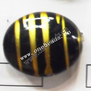 Painted Acrylic Beads,Flat Oval 30x40mm,Sold by bag