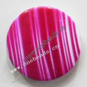 Painted Acrylic Beads,Coin 32mm,Sold by bag