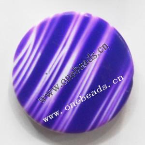Painted Acrylic Beads,Coin 32mm,Sold by bag
