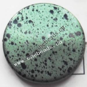 Painted Acrylic Beads,Coin 32mm,Sold by bag