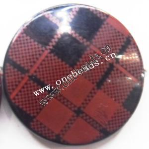Painted Acrylic Beads,Coin 30mm,Sold by bag