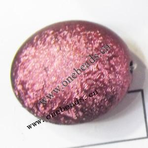 Glitter Acrylic Beads Flat Oval 20x24mm Sold by bag