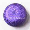 Glitter Acrylic Beads Flat Round 12x22mm Sold by bag