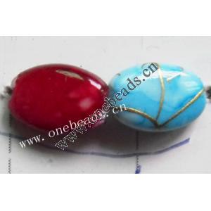 Spray-Painted Acrylic Beads,Flat Drum 8x5x3mm Hole:1mm Sold by bag