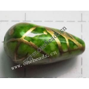 Spray-Painted Acrylic Beads,Teardrop 14x17mm,Hole:1mm Sold by bag
