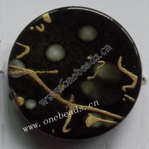 Spray-Painted Acrylic Beads,Coin 18x18x5mm Hole:1mm Sold by bag