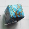 Spray-Painted Acrylic Beads,Faceted Cube,13x13x13mm Hole:2mm,Sold by bag