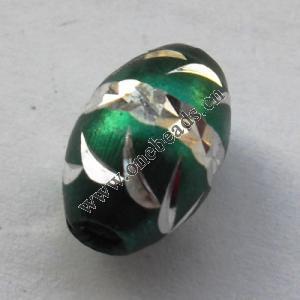 Aluminum Beads Diamond-Cut Oval Free-leads 8x13mm Sold per pkg of 500