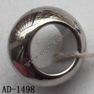 Jewelry findings CCB plastic beads imitated platinum plated 5x10mm hole=6mm Sold per bag