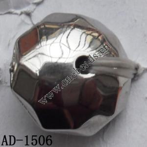 Jewelry findings CCB plastic beads imitated platinum plated Faceted Flat Round 9x11,hole=2mm Sold per bag