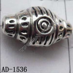 Jewelry findings CCB plastic beads imitated platinum plated Drum,33x18mm hole=3mm Sold per bag