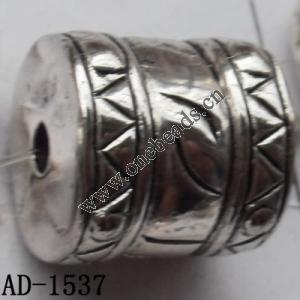 Jewelry findings CCB plastic beads imitated platinum plated tube 17.5x17.5mm hole=3mm Sold per bag