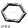 Jewelry findings CCB plastic beads imitated platinum plated Hexagon 39x53mm,hole=1mm Sold per bag