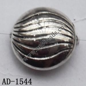 Jewelry findings CCB plastic beads imitated platinum plated Round 14mm,hole=1mm Sold per bag