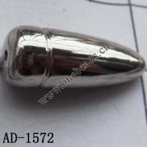 Jewelry findings, CCB plastic beads, imitated platinum plated Tube 30.5x12mm hole=1mm Sold per bag