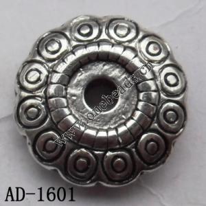 Jewelry findings, CCB plastic beads, imitated platinum plated Coin 19mm hole=3mm Sold per bag