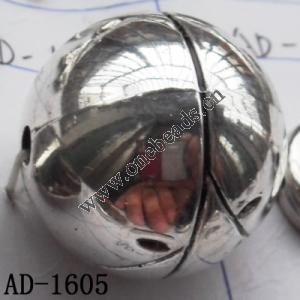 Jewelry findings, CCB plastic beads, imitated platinum plated Round 29.5x29.5mm hole=4mm Sold per bag