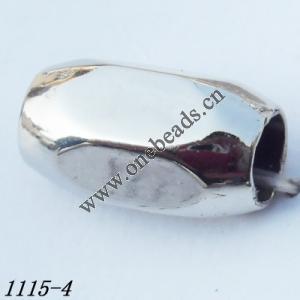 Jewelry findings, CCB plastic Beads, imitated platinum plated, Tube 10x17mm hole=5.5mm Sold by Bag