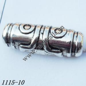 Jewelry findings, CCB plastic Beads, imitated platinum plated, Tube 10x28mm hole=5.5mm Sold by PC