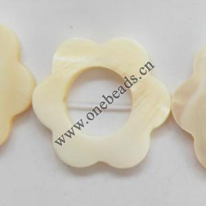 Shell beads,Flower 28mm Sold per16-inch strand