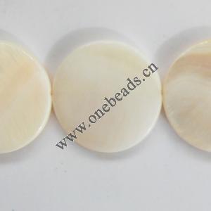 Shell beads,Flat Round 23mm Sold per16-inch strand