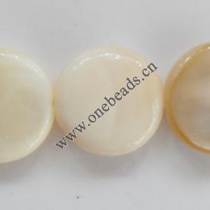 Shell beads,Flat Round 11.5mm Sold per16-inch strand