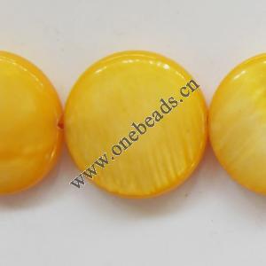 Shell beads,Flat Round 13mm Sold per16-inch strand
