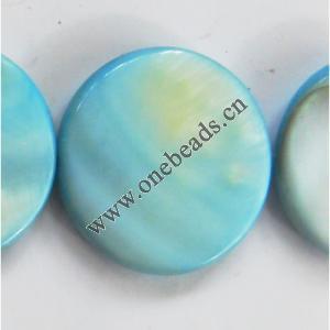 Shell beads,Flat Round 19.5mm Sold per16-inch strand