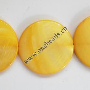 Shell beads,Flat Round 25mm Sold per16-inch strand