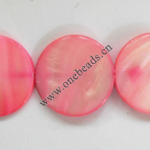 Shell beads,Flat Round 25mm Sold per16-inch strand