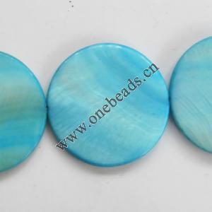 Shell beads,Flat Round 30mm Sold per16-inch strand