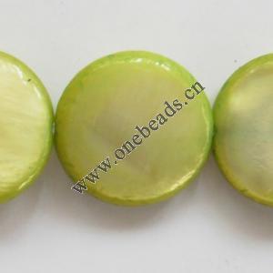 Shell beads,Flat Round 11mm Sold per16-inch strand