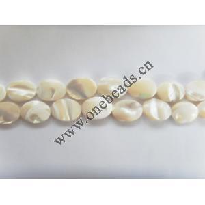 Flat Oval,Mother of Pearl Shell Beads,10x14mm,Sold per16-inch strand