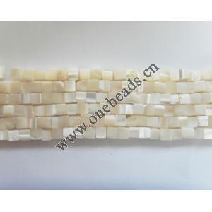 Square,Mother of Pearl Shell Beads,4mm,Sold per16-inch strand