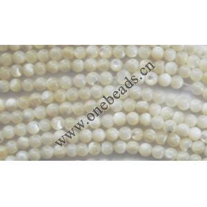 Round,Mother of Pearl Shell Beads,3mm,Sold per16-inch strand