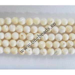 Round,Mother of Pearl Shell Beads,8x8mm,Sold per16-inch strand