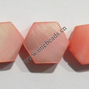 Shell Beads,Hexagon 9mm Sold per 16-inch strand