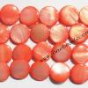 Shell Beads,Flat Round 13mm Sold per 16-inch strand
