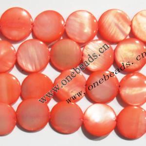 Shell Beads,Flat Round 13mm Sold per 16-inch strand