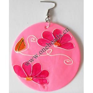 Flat Round,Shell Earring 50mm Sold by pair