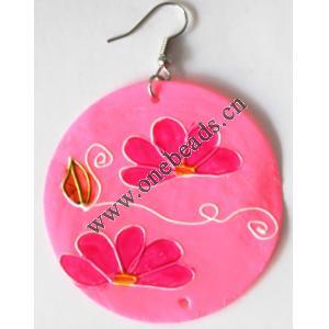 Flat Round,Shell Earring 50mm Sold by pair