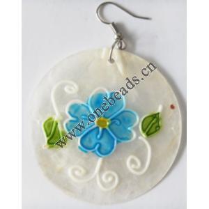 Flat Round,Shell Earring 50mm Sold by pair